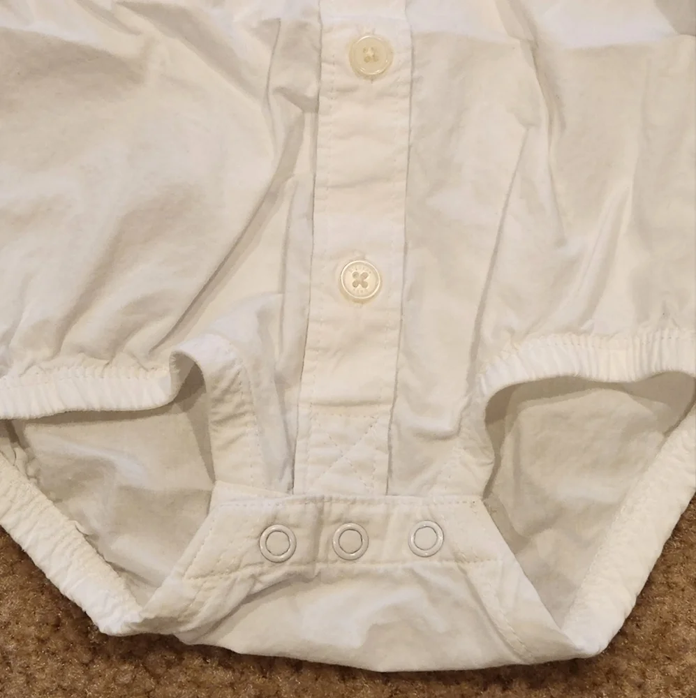 𝅺LOT of 2 Baby B'Gosh Oshkosh Boy's Collared Onesies, 3 months